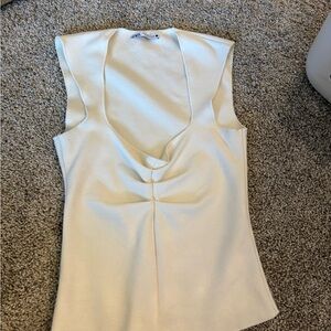 Zara Cream Sleeveless Blouse